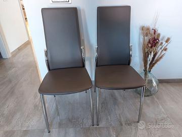 6 Sedie in similpelle e acciaio cromato