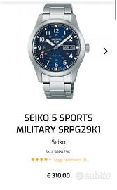 Seiko 5 military blu