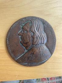 Medaglia in bronzo di Galeotto Marzio - antichità