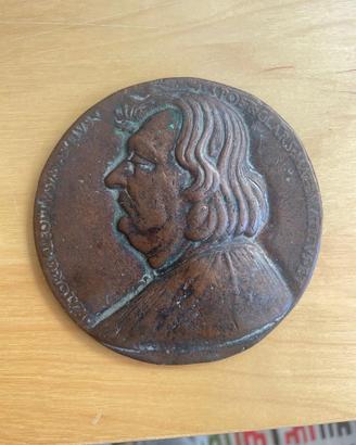 Medaglia in bronzo di Galeotto Marzio - antichità