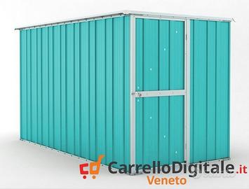 Deposito attrezzi giardino 175x307 azzurro