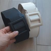 Set 2 cinture ( nera e bianca) in ecopelle e tessu