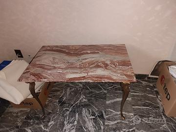 tavolino in marmo e ottone 