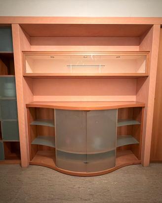 Soggiorno LAGO design vero legno noce + boiserie