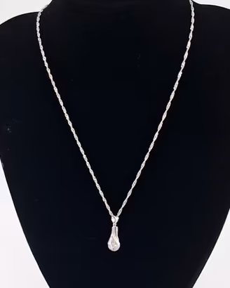 collana e orecchini argento 925 zirconia cubica