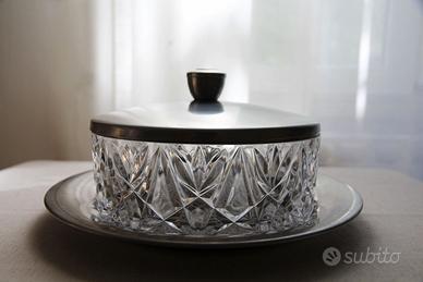 Biscottiera Cristallo con Coperchio e Piatto