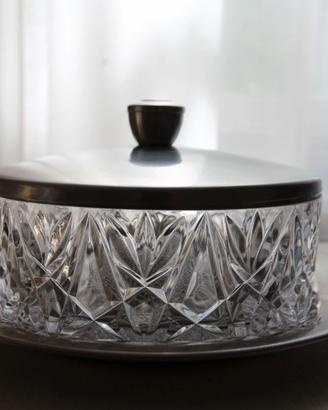 Biscottiera Cristallo con Coperchio e Piatto