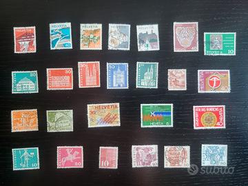 Lotti Francobolli Svizzera Helvetia anni '60-'80