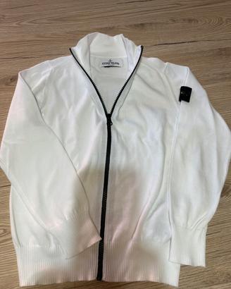 Felpa bianca Stone Island Junior