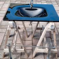 Lavabo per bagno in vetro temperato nero