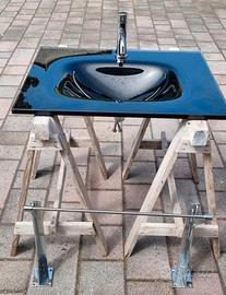 Lavabo per bagno in vetro temperato nero