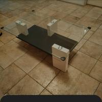 Tavolino rettangolare in vetro