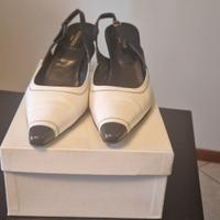 décolleté pelle bianca e nera 