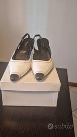 décolleté pelle bianca e nera 