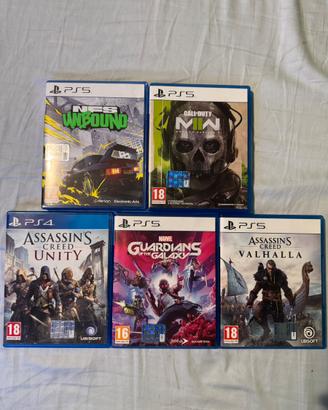 Lotto 5 Giochi PS4 PS5 COD NFS Assassin’s Creed