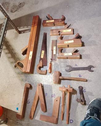 pialle seghe attrezzi falegnameria inizio 900