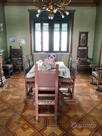 Sala pranzo rinascimento completa tavolo e sedie