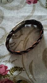 Cinturino intrecciato in pelle 