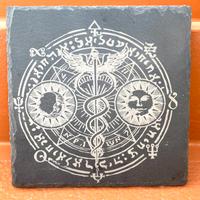 Pietra In Ardesia Incisa Caduceo Farmacia Cm 20x20