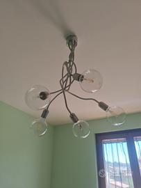 lampadario a grandi lampade alogene 