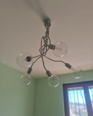 lampadario a grandi lampade alogene 