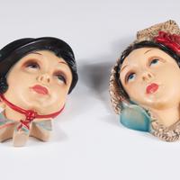 Coppia teste in gesso Sarem anni ’50 mod. 703/704