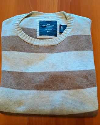 Maglione H&M Pullover a righe Panna Marrone Uomo