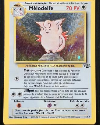 Carta Pokemon Clefable HOLO-Francese-Set JUNGLE
