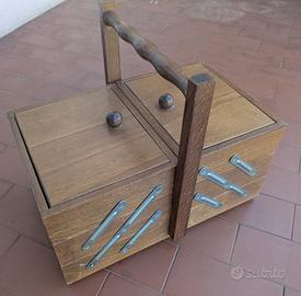 Scatola da cucito in legno anni '90