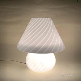 Lampada a Fungo Anni 70 in Vetro Modernariato