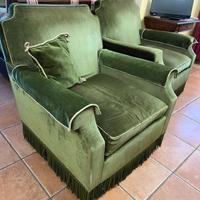 Poltrone Vintage in Velluto Verde