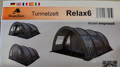 Tenda da campeggio 6 posti, 2 camere + veranda