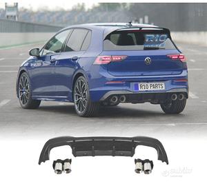 DIFFUSORE VOLKSWAGEN VW GOLF 8 LOOK R DOPPIA USCIT