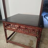 tavolino cinese bambù e lacca nera fine XIX secolo