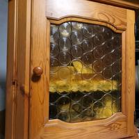 Pensile vetrina angolo massello