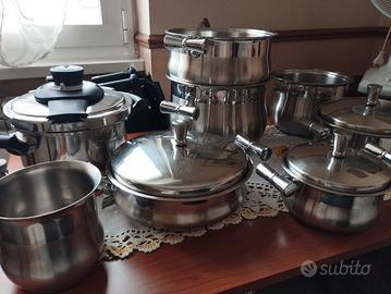 batteria inox Ballarini - 8 pezzi + 3 coperchi