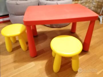Tavolo Mammut bambini e due sgabelli  bambini 