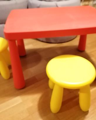 Tavolo Mammut bambini e due sgabelli  bambini 