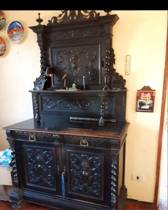 Mobili legno nero artigianali 
