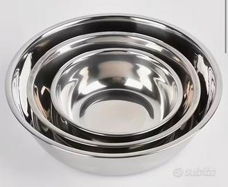 Set 3 pezzi ciotole metallo