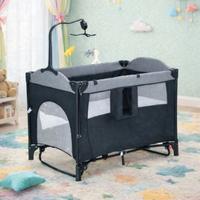 COSTWAY Lettino da campeggio 5 in 1 per neonati co