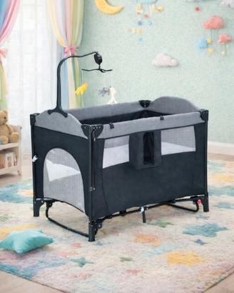 COSTWAY Lettino da campeggio 5 in 1 per neonati co