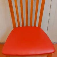 🪑 Sedia in Legno Rivestita in Ecopelle Rossa 🪑