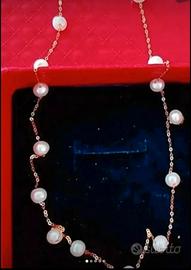 Collana oro 18kt con perle 