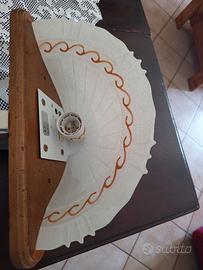 Plafoniera elettrica in legno e ceramica