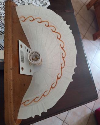 Plafoniera elettrica in legno e ceramica
