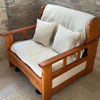 Poltrona letto in legno rustico