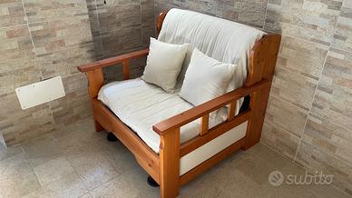 Poltrona letto in legno rustico