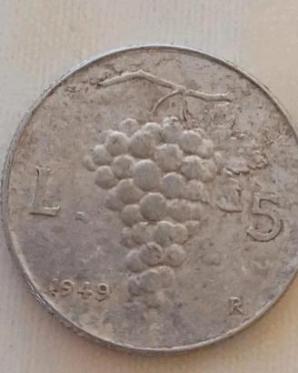 Moneta 5 Lire 1949