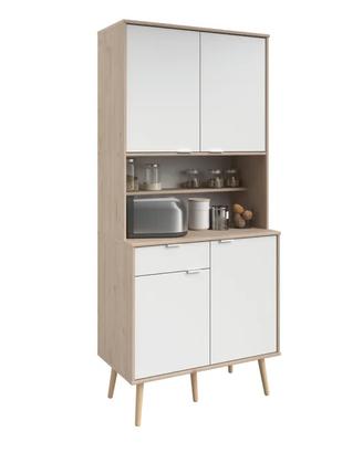 Credenza cucina bianco/quercia L 80 x P43 x H 184